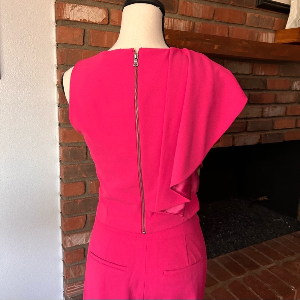 Alice + Olivia Marin Ruffle Top & Shavon Cut Out Wide Leg Pants Set Pink Sz 2/4 - Picture 7 of 12